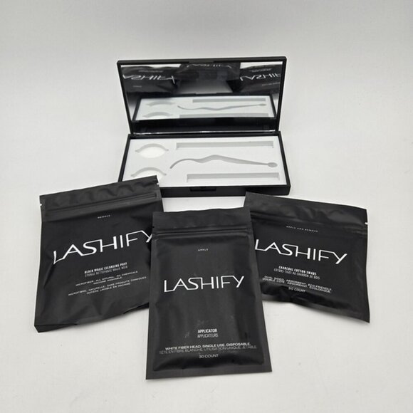 Lashify Accessories Bundle Control Case Charcoal Swabs Applicators Black Puff - Picture 1 of 6